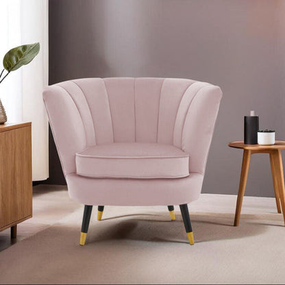 Loretta Dusky Pink Velvet Accent Chair