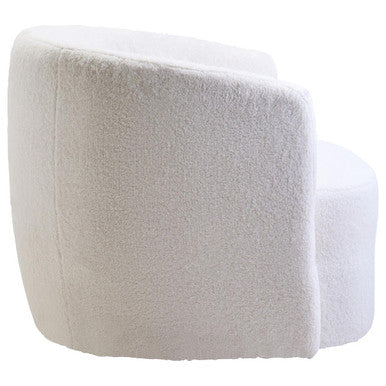 Montreal Ivory Boucle Effect Curved Swivel Lounge Chair