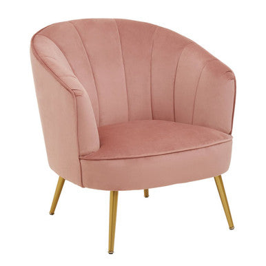Yolanda Pink Velvet Curved Chair