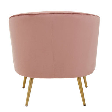 Yolanda Pink Velvet Curved Chair
