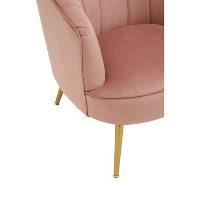 Yolanda Pink Velvet Curved Chair