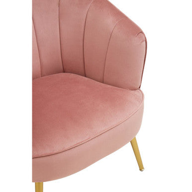 Yolanda Pink Velvet Curved Chair