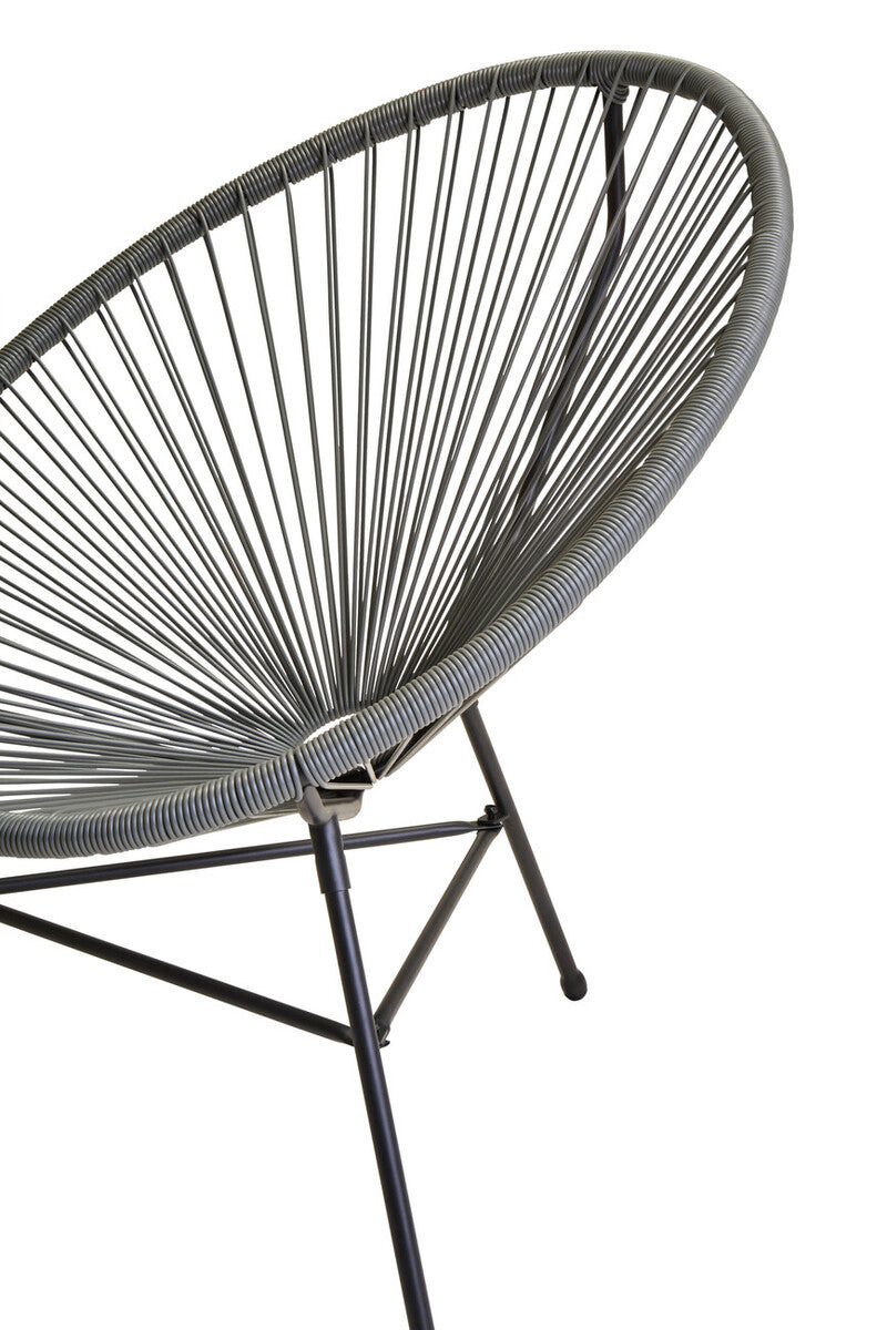 Miami Grey Rattan 3 Piece Patio Set with Glass Top Table
