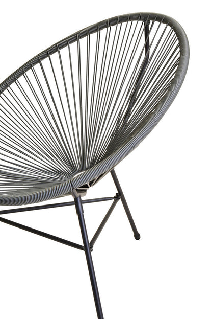 Miami Grey Rattan 3 Piece Patio Set with Glass Top Table