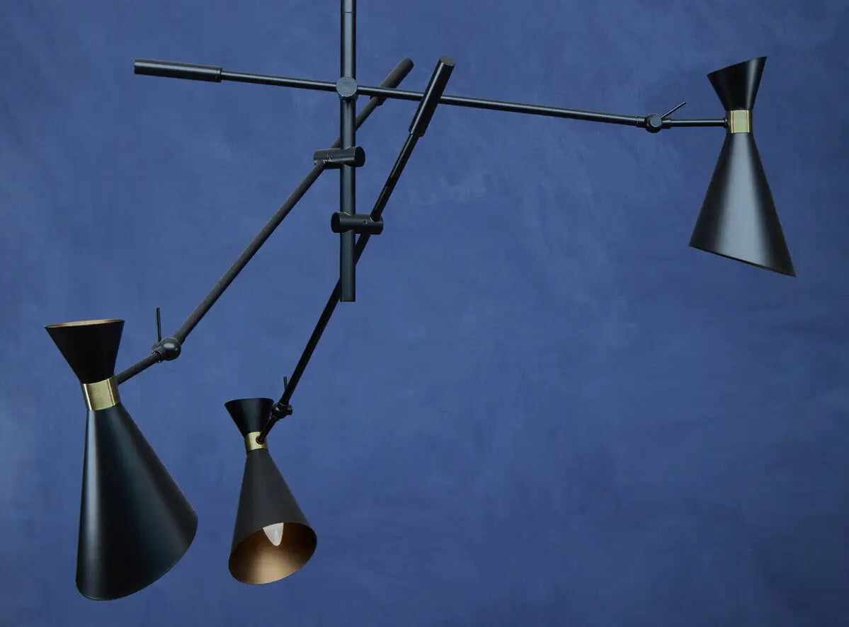 3 Shade Black and Gold Pendant | Linox