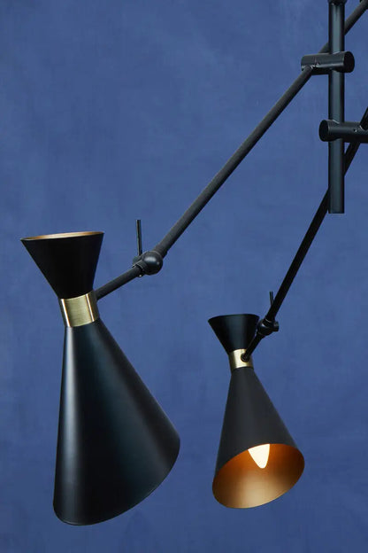 3 Shade Black and Gold Pendant | Linox