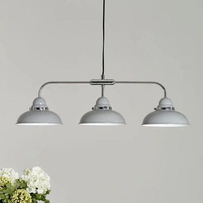 3 Shades Light Grey and Chrome Pendant Light | Jasper
