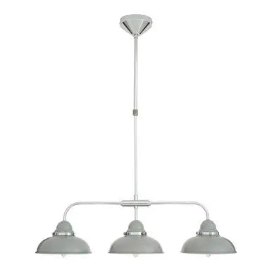 3 Shades Light Grey and Chrome Pendant Light | Jasper