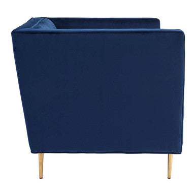 Otylia Deep Blue Velvet Club Style Armchair