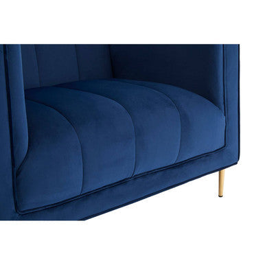 Otylia Deep Blue Velvet Club Style Armchair