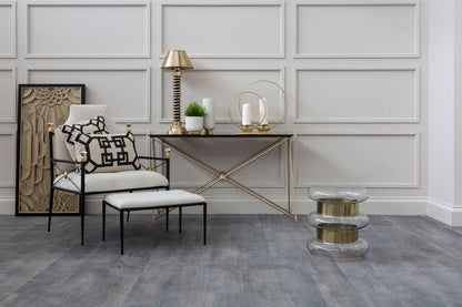 Monroe Natural Linen Chair with Black Metal Legs