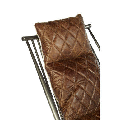 Hoxton Brown Leather Quilted High Back Chair