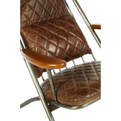 Hoxton Brown Leather Quilted High Back Chair