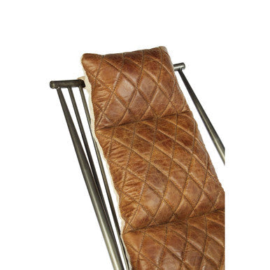 Hoxton Light Brown Leather Quilted High Back Chair
