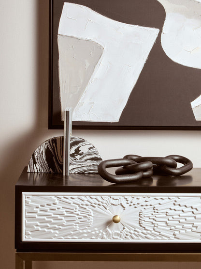 Helsa Black And White Marble Set of Two Bookends