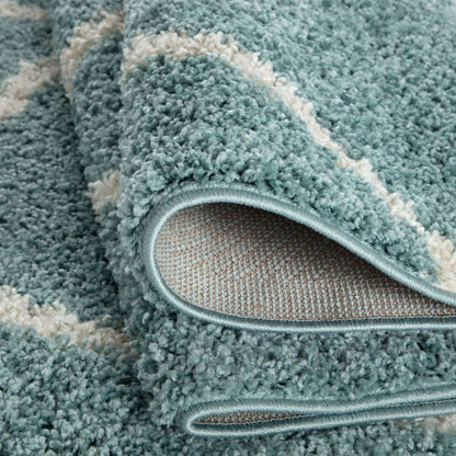 Moroccan Duck Egg Blue Shaggy Rug | 550