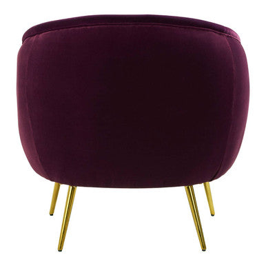 Manhattan Purple Velvet Curved Accent Chair