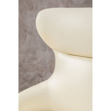 Kiev Ivory and Black Leather Effect Armchair