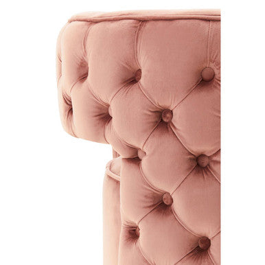 Yasmeen Pink Velvet Tufted Back Swivel Chair
