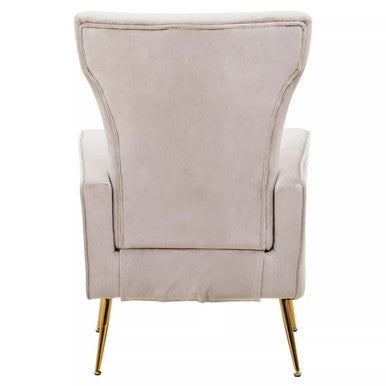 Zamora Mink Velvet Winged High Back Accent Chair