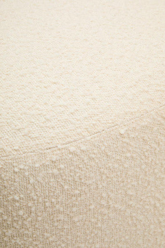 Oliveto Ivory Boucle Fabric Curved Swivel Armchair