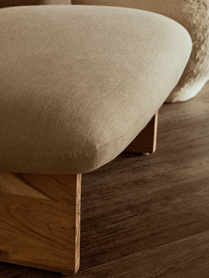 Parova Cream Textured Linen Armless Chair