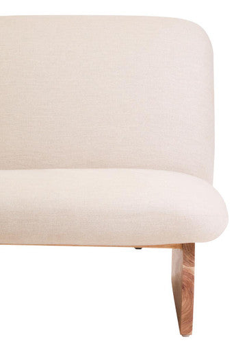 Parova Cream Textured Linen Armless Chair