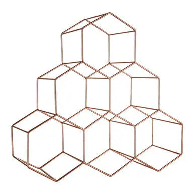 6 Bottle Copper Finish Wine Rack | Vertex