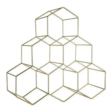 6 Bottle Gold Finish Wine Rack | Vertex