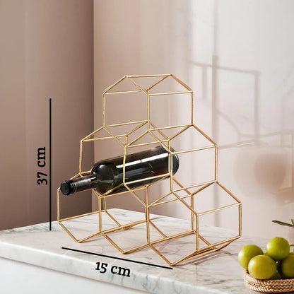 6 Bottle Gold Finish Wine Rack | Vertex