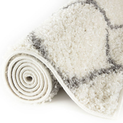 Moroccan Ivory Shaggy Rug | 600