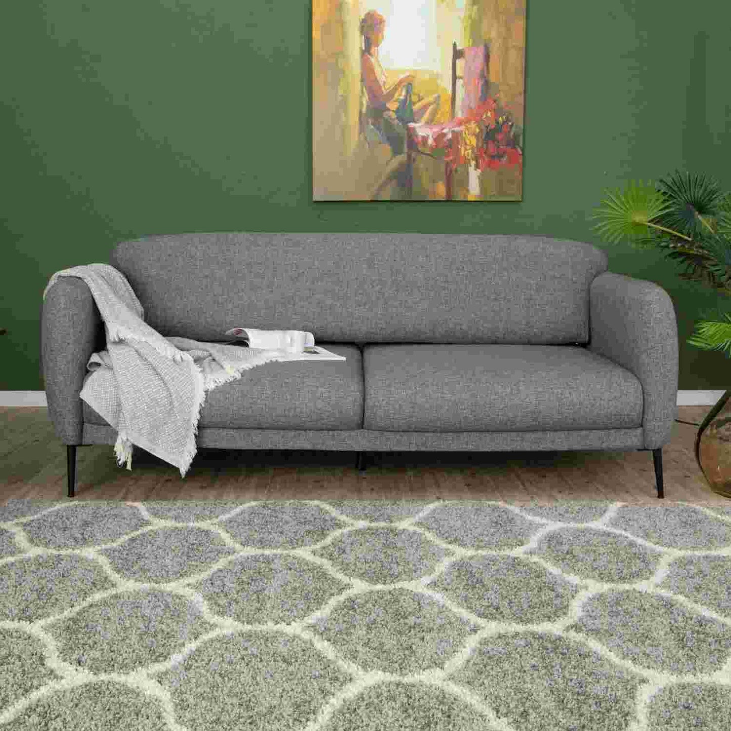 Moroccan Grey Shaggy Rug | 610