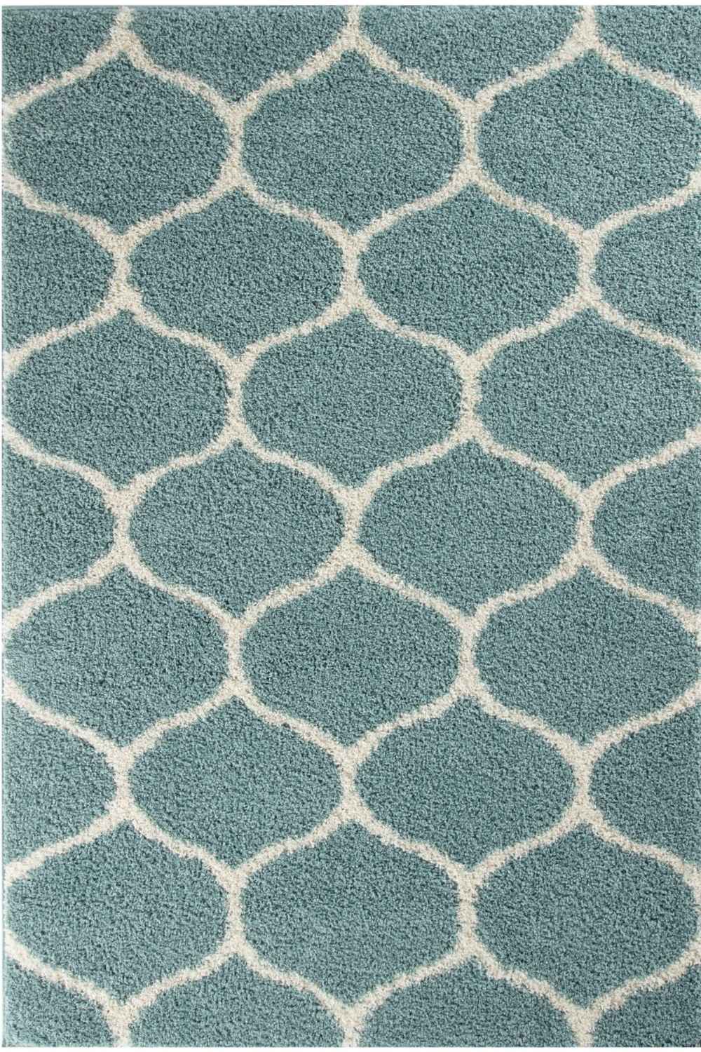 Moroccan Duck Egg Blue Shaggy Rug | 650