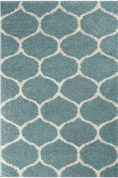 Moroccan Duck Egg Blue Shaggy Rug | 650