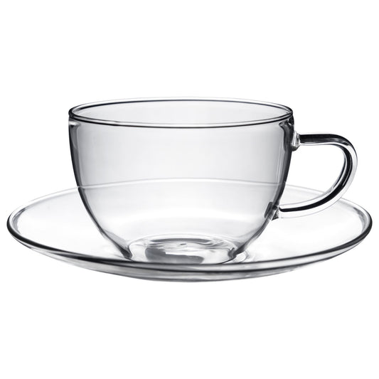 260ml Maximus Glass Cappuccino Cup & Saucer Set