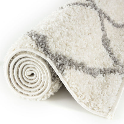 Moroccan Ivory Shaggy Rug | 700