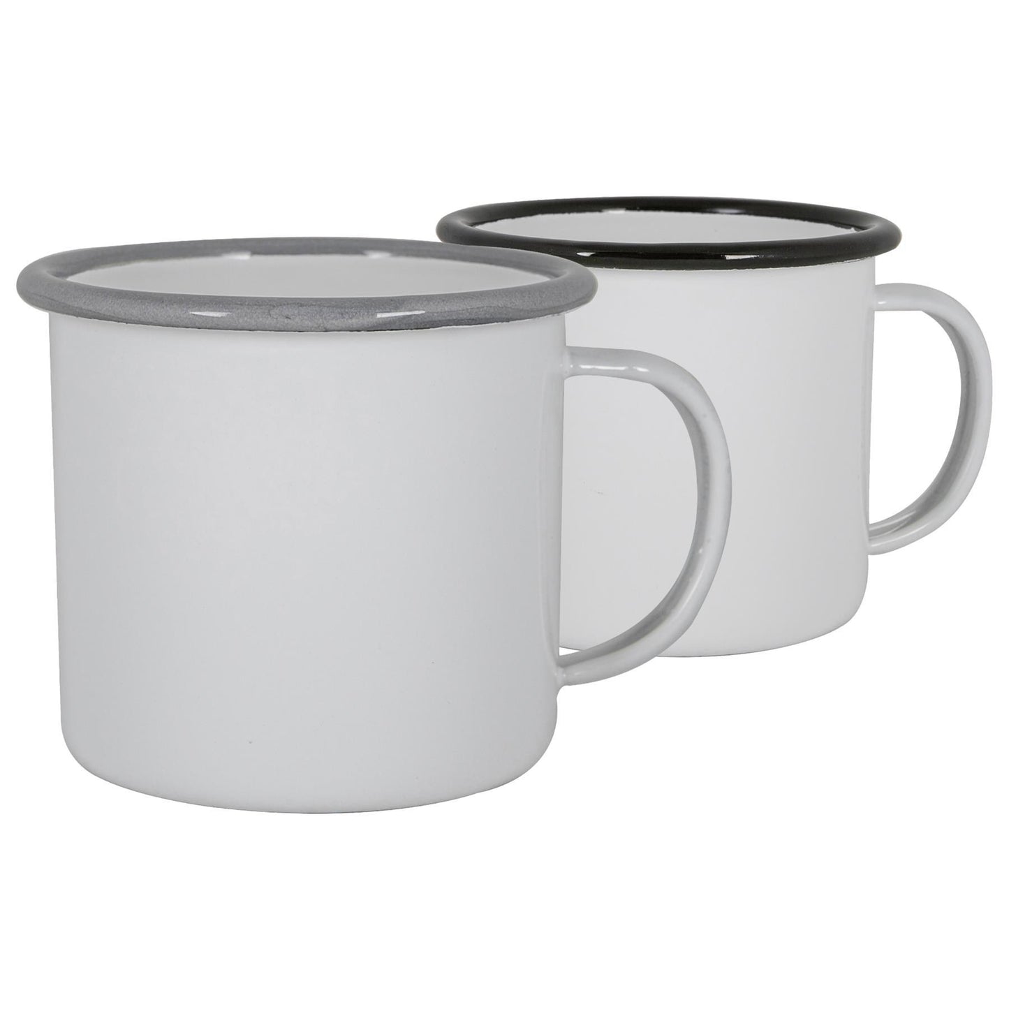 130ml Black/Grey White Enamel Espresso Cups - Pack of Four