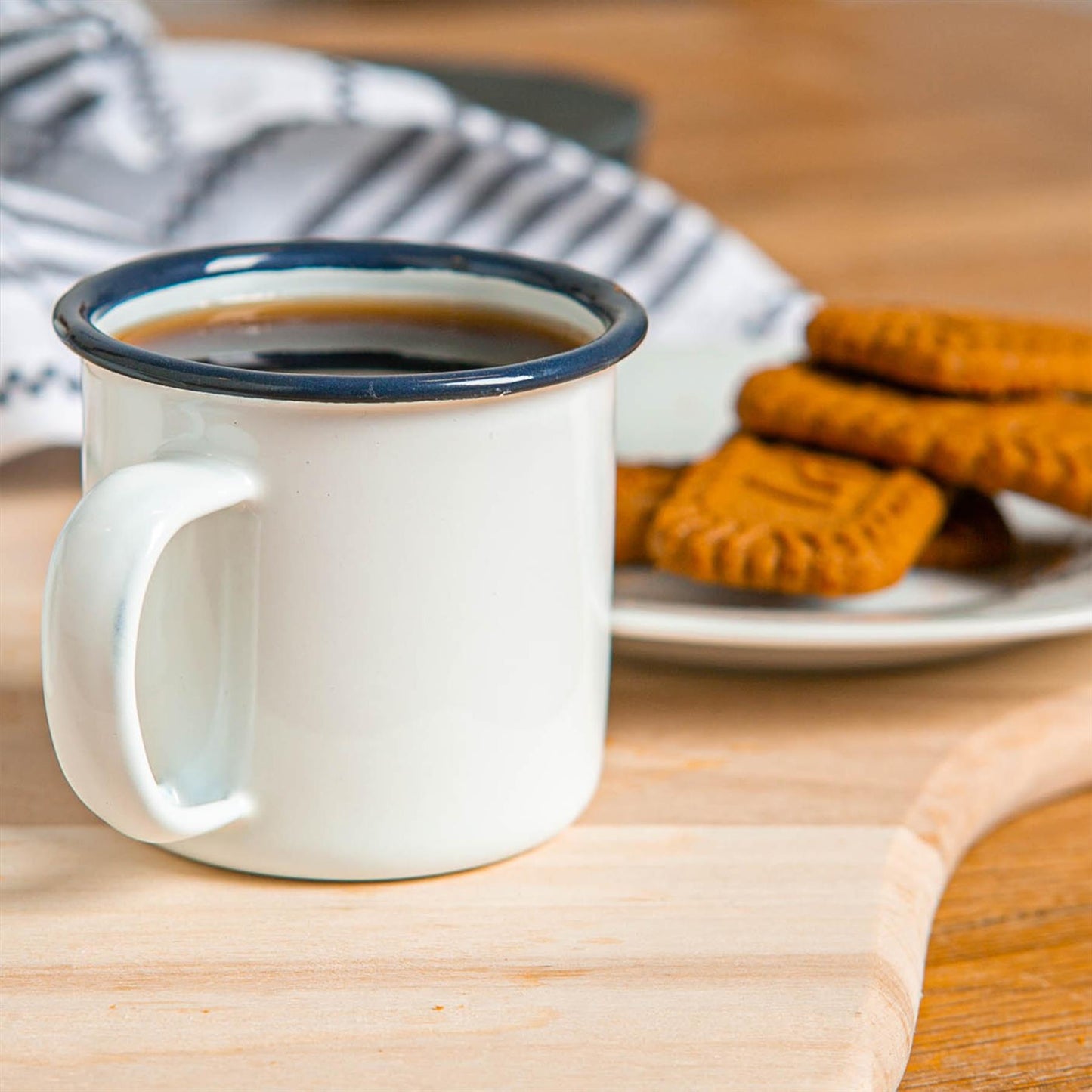 130ml White Enamel Espresso Cups - Pack of Six