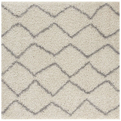 Moroccan Ivory Grey Shaggy Rug | 800