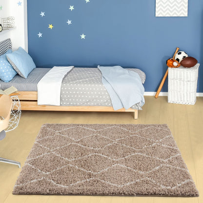 Moroccan Beige Shaggy Rug | 820