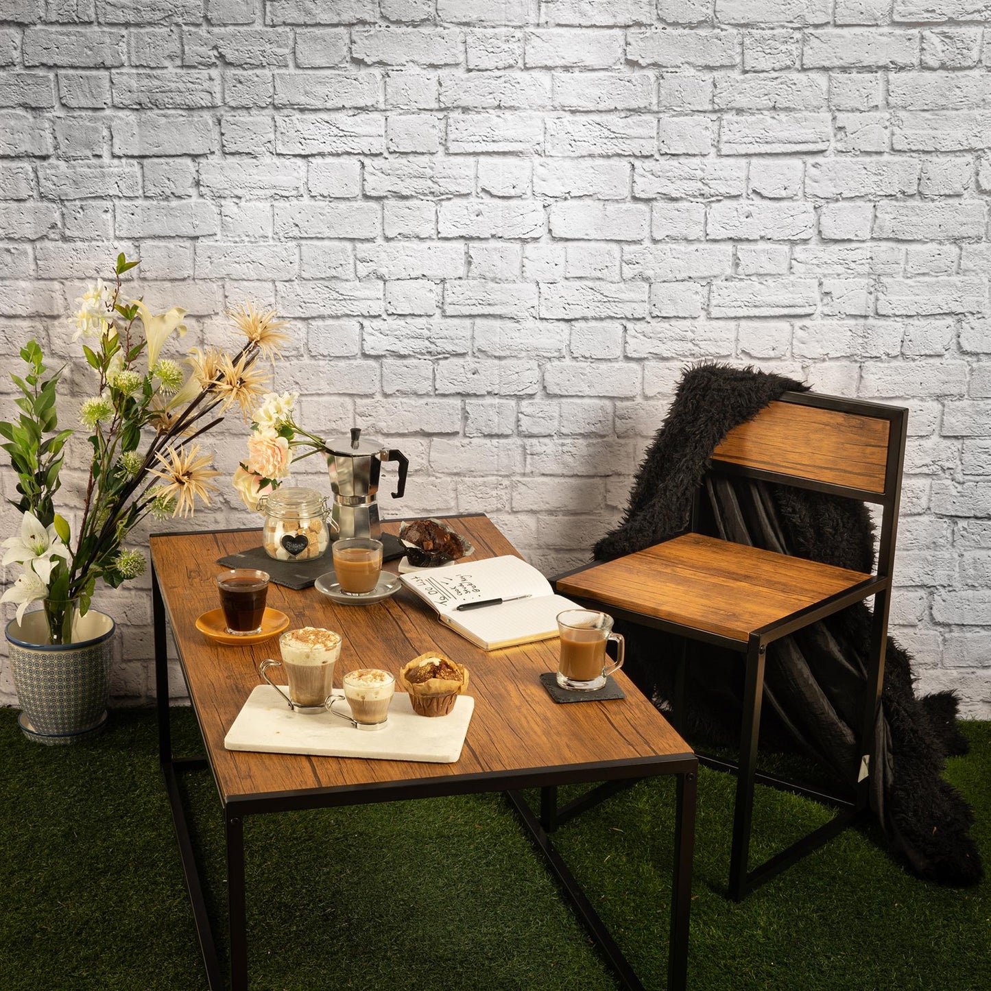 220ml Gigogne Glass Coffee Cups & Saucers - Pack of Six