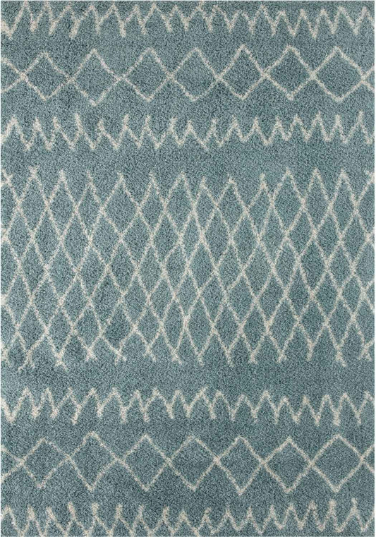 Moroccan Duck Egg Blue Shaggy Rug | 950