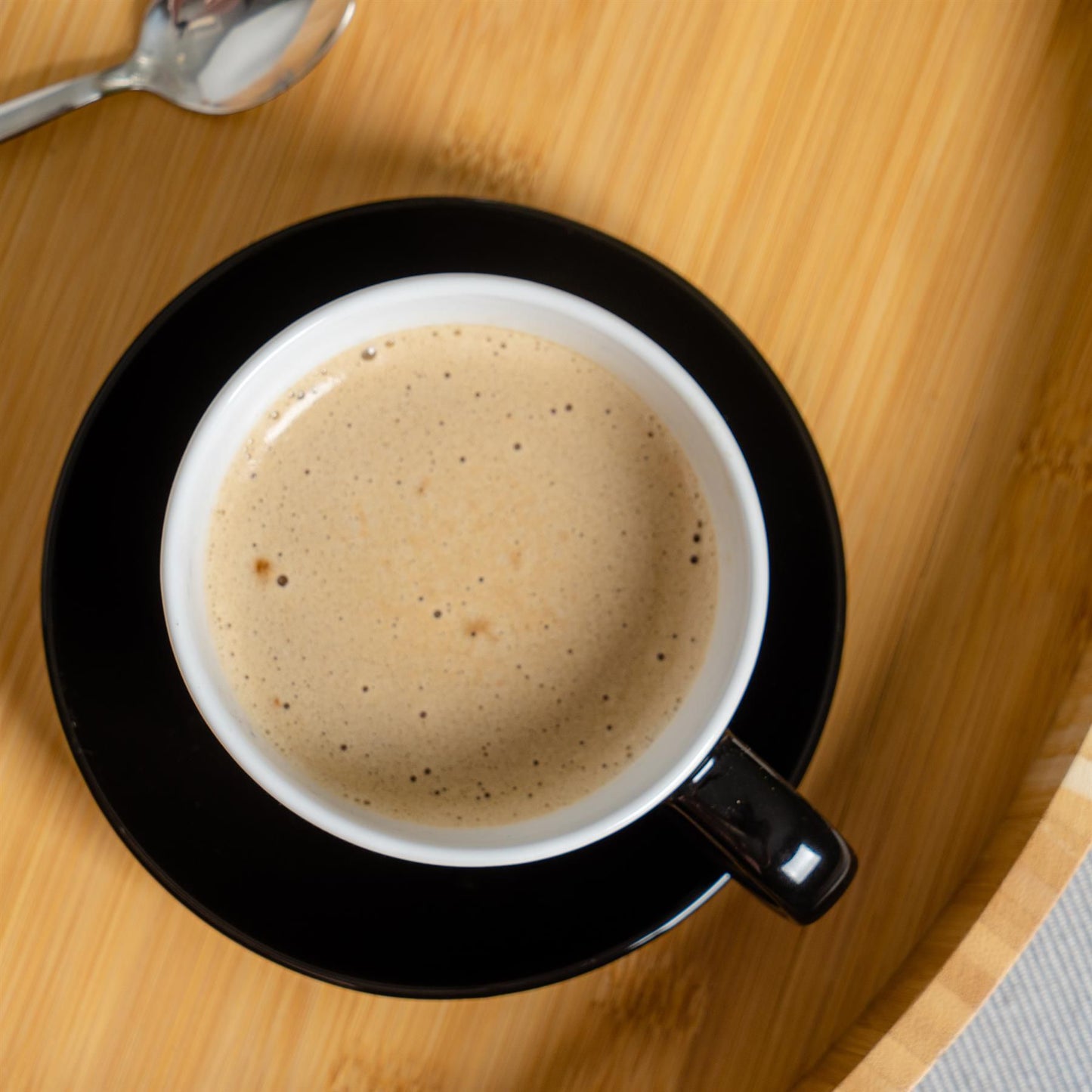 250ml Black Cappuccino Cups & Saucers - Pack of Six