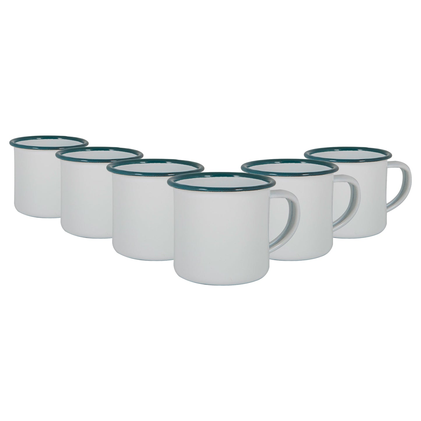130ml White Enamel Espresso Cups - Pack of Six