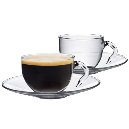 60ml Minimus Glass Espresso Cup & Saucer Set - 6 Sets