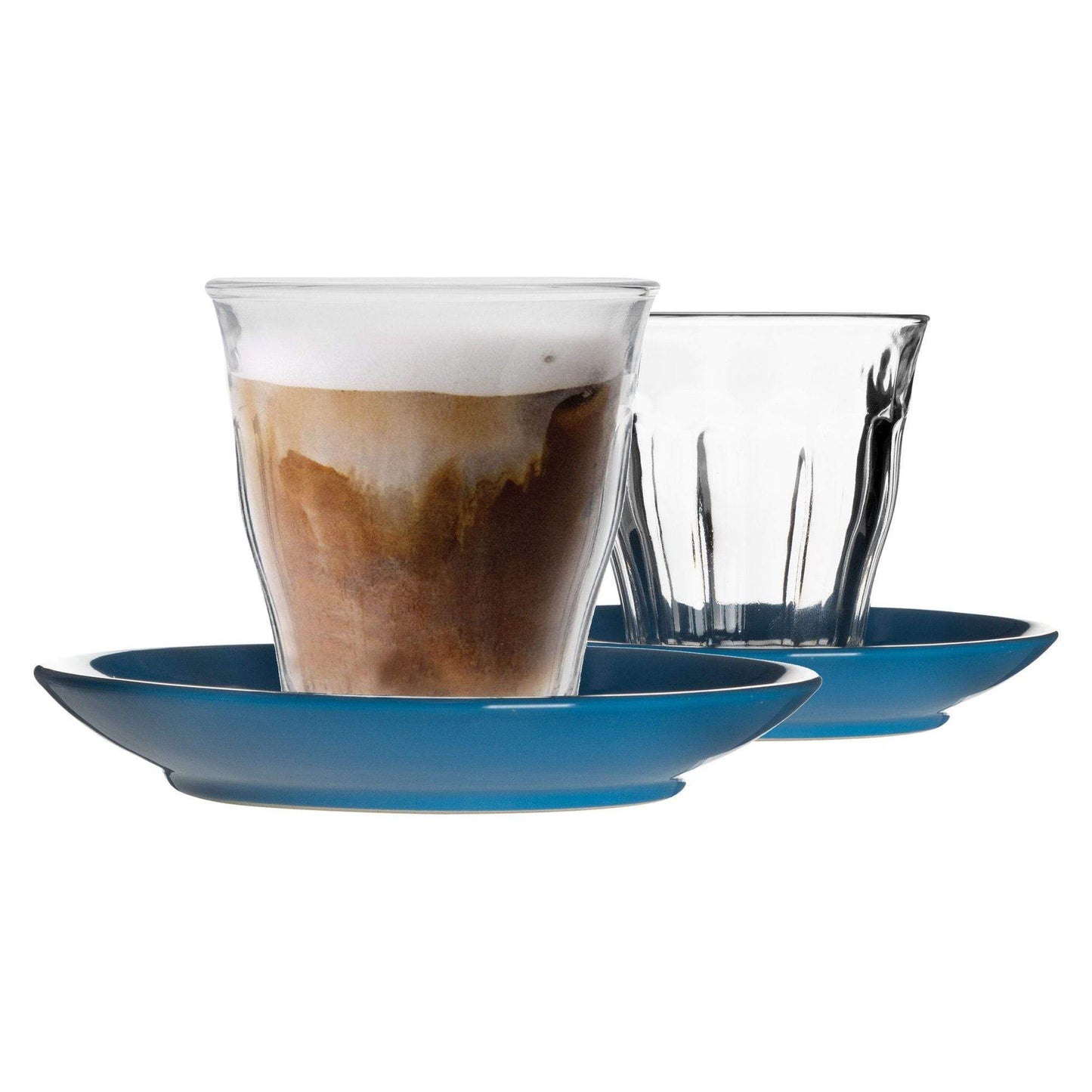 200ml Picardie Glass Coffee Cups & Saucers Set - Pack of Six
