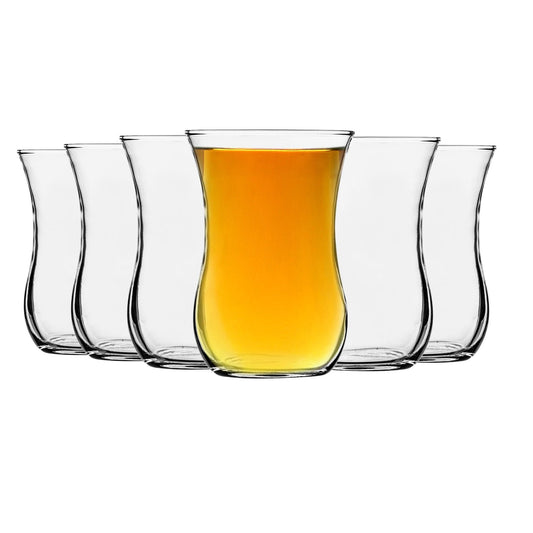 115ml Klasik Glass Turkish Tea Cups - Pack of Six