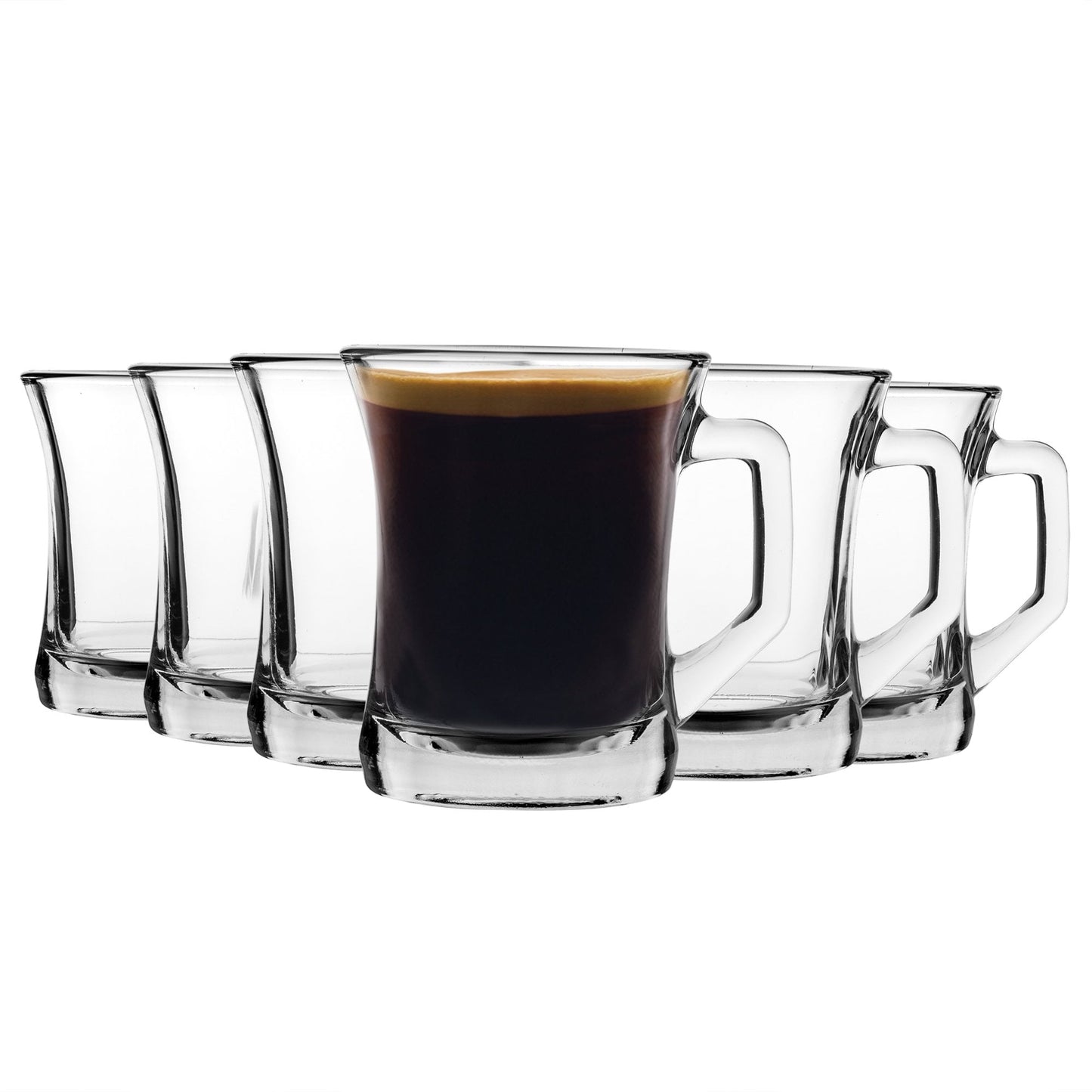 225ml Clear Zen+ Coffee Glasses - Pack of Six