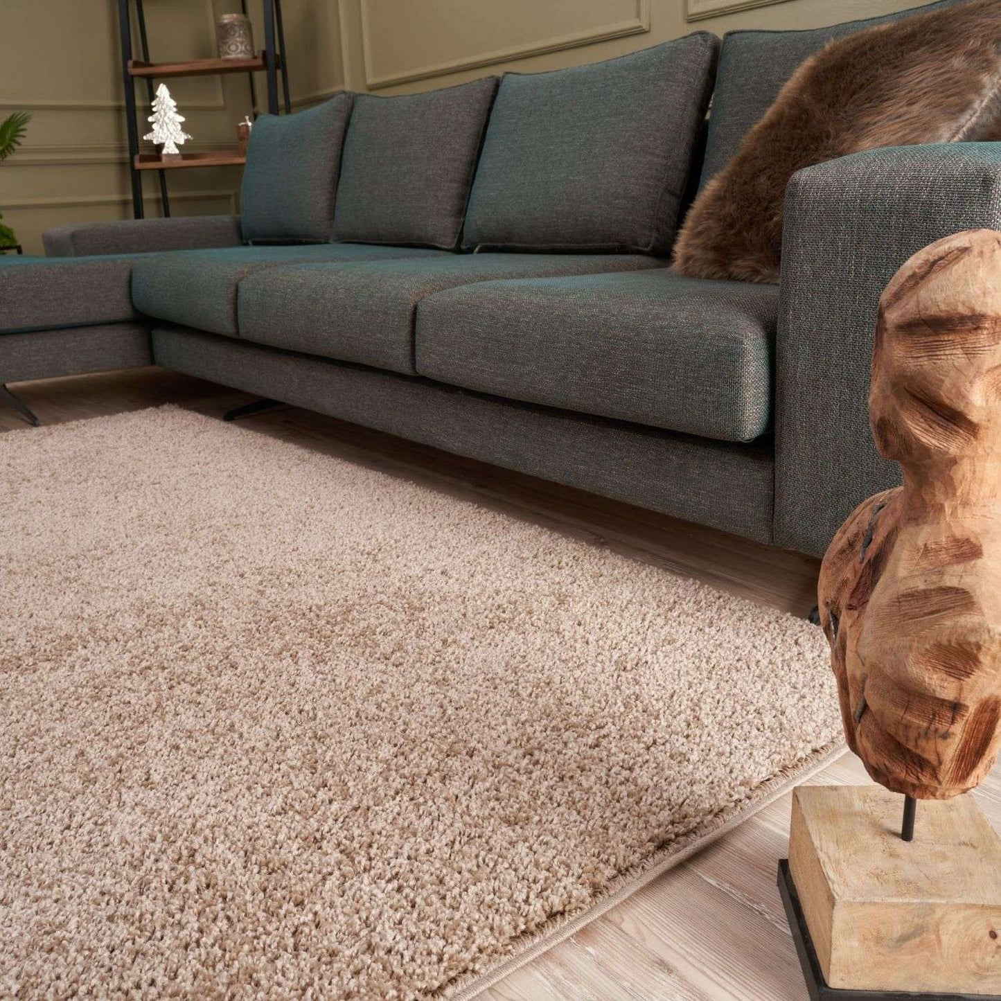 Myshaggy Solid Beige Rug