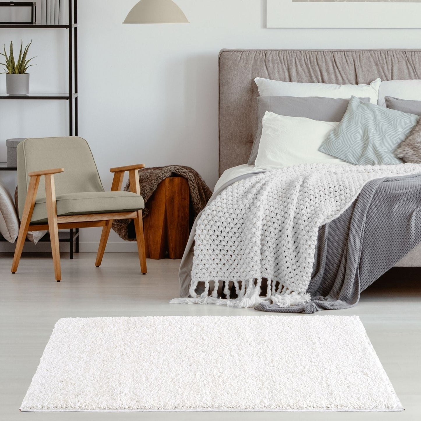 Myshaggy Solid White Rug
